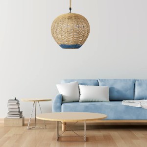 glo-00727-post_139 GLOBOSTAR® SIMON 00727 BOHO ΚΡΕΜΑΣΤΟ ΦΩΤΙΣΤΙΚΟ ΑΝΑΡΤΗΣΗ ΜΟΝΟΦΩΤΟ 1 X E27 IP20 ΜΠΕΖ & ΜΠΛΕ 