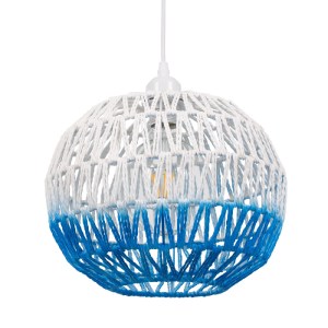 glo-00728-00728_0 GLOBOSTAR® SANTOR 00728 BOHO ΚΡΕΜΑΣΤΟ ΦΩΤΙΣΤΙΚΟ ΠΛΕΓΜΑ ΜΟΝΟΦΩΤΟ 1 X E27 IP20 ΛΕΥΚΟ & ΜΠΛΕ 