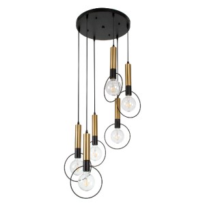 glo-00774-00774_0 GLOBOSTAR® OLVERO 00774 ΜΟΝΤΕΡΝΟ ΚΡΕΜΑΣΤΟ ΦΩΤΙΣΤΙΚΟ ΑΝΑΡΤΗΣΗ ΠΟΛΥΦΩΤΟ 6 X E27 IP20 ΜΑΥΡΟ &