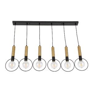 glo-00776-00776_4 GLOBOSTAR® OLVERO 00776 ΜΟΝΤΕΡΝΟ ΚΡΕΜΑΣΤΟ ΦΩΤΙΣΤΙΚΟ ΡΑΓΑ ΠΟΛΥΦΩΤΟ 6 X E27 IP20 ΜΑΥΡΟ & ΧΡΥ