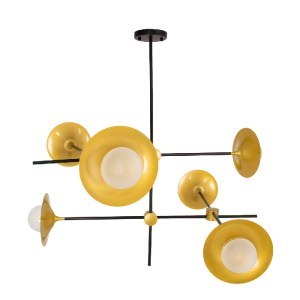 glo-00780-00780_6 GLOBOSTAR® JOLIET 00780 ΜΟΝΤΕΡΝΟ ΦΩΤΙΣΤΙΚΟ ΟΡΟΦΗΣ ΠΛΕΓΜΑ ΠΟΛΥΦΩΤΟ 6 X G9 IP20 ΜΑΥΡΟ & ΧΡΥΣ