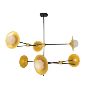 glo-00780-00780_7 GLOBOSTAR® JOLIET 00780 ΜΟΝΤΕΡΝΟ ΦΩΤΙΣΤΙΚΟ ΟΡΟΦΗΣ ΠΛΕΓΜΑ ΠΟΛΥΦΩΤΟ 6 X G9 IP20 ΜΑΥΡΟ & ΧΡΥΣ