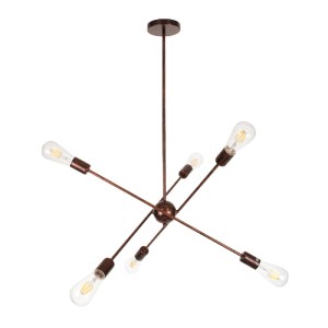 glo-00785-1c1826_00785_0 GLOBOSTAR® ZANE 00785 ΜΟΝΤΕΡΝΟ ΦΩΤΙΣΤΙΚΟ ΟΡΟΦΗΣ ΠΛΕΓΜΑ ΠΟΛΥΦΩΤΟ 6 X E27 IP20 ΧΑΛΚΙΝΟ ΜΕΤΑΛ