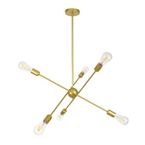 glo-00786-affd11_00786_0 GLOBOSTAR® ZANE 00786 ΜΟΝΤΕΡΝΟ ΦΩΤΙΣΤΙΚΟ ΟΡΟΦΗΣ ΠΛΕΓΜΑ ΠΟΛΥΦΩΤΟ 6 X E27 IP20 ΧΡΥΣΟ ΜΕΤΑΛΛΟ