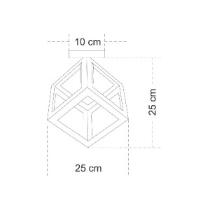 glo-00800-ceiling_cube GLOBOSTAR® CUBE 00800 ΜΟΝΤΕΡΝΟ ΦΩΤΙΣΤΙΚΟ ΟΡΟΦΗΣ ΠΛΕΓΜΑ ΜΟΝΟΦΩΤΟ 1 X E27 IP20 ΛΕΥΚΟ & ΧΑΛΚΙΝΟ ΜΕΤΑΛΛΟ - Μ25 X Π25 X Υ25CM