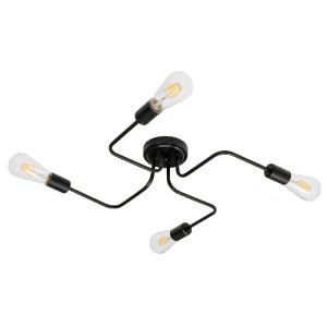 glo-00838-54b6da_00838_0 GLOBOSTAR® LIBERTA 00838 ΜΟΝΤΕΡΝΟ ΦΩΤΙΣΤΙΚΟ ΟΡΟΦΗΣ ΠΛΕΓΜΑ ΠΟΛΥΦΩΤΟ 4 X E27 IP20 ΜΑΥΡΟ ΜΕΤΑ