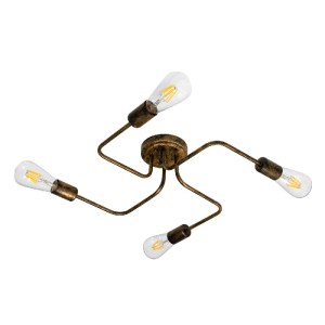 glo-00839-00839_0 GLOBOSTAR® LIBERTA 00839 ΜΟΝΤΕΡΝΟ ΦΩΤΙΣΤΙΚΟ ΟΡΟΦΗΣ ΠΛΕΓΜΑ ΠΟΛΥΦΩΤΟ 4 X E27 IP20 ΧΑΛΚΙΝΟ ΜΕ