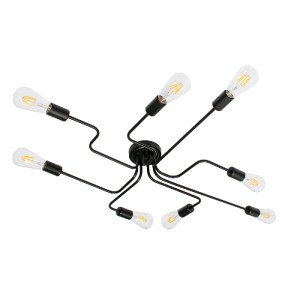 glo-00840-00840_0 GLOBOSTAR® LIBERTA 00840 ΜΟΝΤΕΡΝΟ ΦΩΤΙΣΤΙΚΟ ΟΡΟΦΗΣ ΠΛΕΓΜΑ ΠΟΛΥΦΩΤΟ 8 X E27 IP20 ΜΑΥΡΟ ΜΕΤΑ