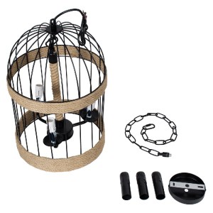 glo-00865-00865_11 GLOBOSTAR® MERLIN 00865 VINTAGE ΚΡΕΜΑΣΤΟ ΦΩΤΙΣΤΙΚΟ ΠΛΕΓΜΑ ΤΡΙΦΩΤΟ 3 X E14 IP20 ΜΑΥΡΟ ΜΕΤΑΛ