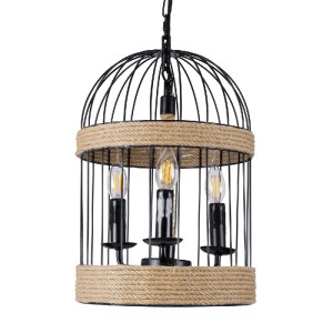 glo-00865-00865_4 GLOBOSTAR® MERLIN 00865 VINTAGE ΚΡΕΜΑΣΤΟ ΦΩΤΙΣΤΙΚΟ ΠΛΕΓΜΑ ΤΡΙΦΩΤΟ 3 X E14 IP20 ΜΑΥΡΟ ΜΕΤΑΛ