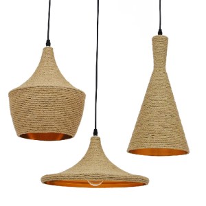 glo-00875-00875_00 GLOBOSTAR® SHANGHAI ROPE 00875 ΜΟΝΤΕΡΝΟ ΚΡΕΜΑΣΤΟ ΦΩΤΙΣΤΙΚΟ ΚΑΜΠΑΝΑ ΣΕΤ ΤΡΙΦΩΤΟ 3 X E27 IP2