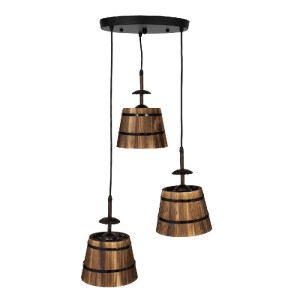 glo-00888-00888_3 GLOBOSTAR® CEBU 00888 VINTAGE ΚΡΕΜΑΣΤΟ ΦΩΤΙΣΤΙΚΟ ΚΑΠΕΛΟ ΤΡΙΦΩΤΟ 3 X E27 IP20 ΜΑΥΡΟ ΜΕΤΑΛΛΟ