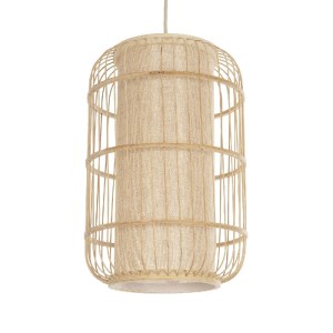 glo-00893-00893_1 GLOBOSTAR® HIBISCUS 00893 BOHO ΚΡΕΜΑΣΤΟ ΦΩΤΙΣΤΙΚΟ ΟΡΟΦΗΣ ΜΕ ΝΤΟΥΙ 1 X E27 AC 220-240V IP20 - ΜΠΕΖ - Μ25 X Π25 X Υ42CM