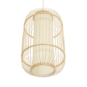 glo-00894-00894_5 GLOBOSTAR® HIBISCUS 00894 BOHO ΚΡΕΜΑΣΤΟ ΦΩΤΙΣΤΙΚΟ ΟΡΟΦΗΣ ΜΕ ΝΤΟΥΙ 1 X E27 AC 220-240V IP20 - ΜΠΕΖ - Μ30 X Π30 X Υ50CM