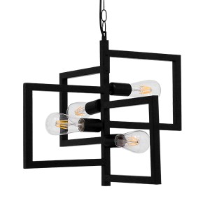 glo-00904-00904_0 GLOBOSTAR® LOOP 00904 ΜΟΝΤΕΡΝΟ ΚΡΕΜΑΣΤΟ ΦΩΤΙΣΤΙΚΟ ΑΝΑΡΤΗΣΗ ΠΟΛΥΦΩΤΟ 4 X E27 IP20 ΜΑΥΡΟ ΜΕΤ