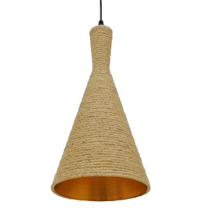 glo-00918-00918_6 GLOBOSTAR® SHANGHAI ROPE 00918 BOHO ΚΡΕΜΑΣΤΟ ΦΩΤΙΣΤΙΚΟ ΚΑΜΠΑΝΑ ΜΟΝΟΦΩΤΟ 1 X E27 IP20 ΜΠΕΖ 