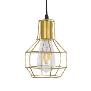 glo-00950-00950_4 GLOBOSTAR® CAGE 00950 VINTAGE ΚΡΕΜΑΣΤΟ ΦΩΤΙΣΤΙΚΟ ΟΡΟΦΗΣ ΜΕ ΝΤΟΥΙ 1 X E27 AC 220-240V IP20 - ΧΡΥΣΟ - Μ15 X Π15 X Y22CM