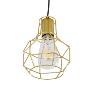 glo-00950-00950_5 GLOBOSTAR® CAGE 00950 VINTAGE ΚΡΕΜΑΣΤΟ ΦΩΤΙΣΤΙΚΟ ΟΡΟΦΗΣ ΜΕ ΝΤΟΥΙ 1 X E27 AC 220-240V IP20 - ΧΡΥΣΟ - Μ15 X Π15 X Y22CM