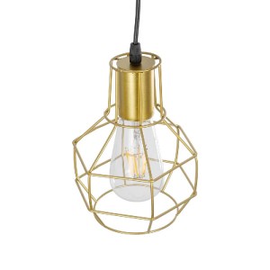 glo-00950-00950_6 GLOBOSTAR® CAGE 00950 VINTAGE ΚΡΕΜΑΣΤΟ ΦΩΤΙΣΤΙΚΟ ΟΡΟΦΗΣ ΜΕ ΝΤΟΥΙ 1 X E27 AC 220-240V IP20 - ΧΡΥΣΟ - Μ15 X Π15 X Y22CM