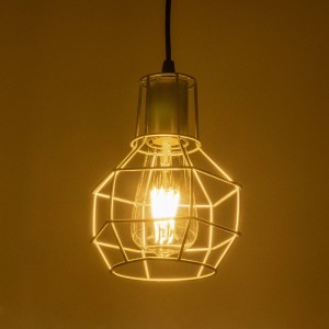 glo-00951-00951_2 GLOBOSTAR® CAGE 00951 VINTAGE ΚΡΕΜΑΣΤΟ ΦΩΤΙΣΤΙΚΟ ΟΡΟΦΗΣ ΜΕ ΝΤΟΥΙ 1 X E27 AC 220-240V IP20 - ΑΣΗΜΙ - Μ15 X Π15 X Y22CM