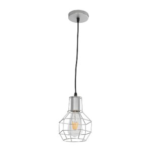 glo-00951-00951_3 GLOBOSTAR® CAGE 00951 VINTAGE ΚΡΕΜΑΣΤΟ ΦΩΤΙΣΤΙΚΟ ΟΡΟΦΗΣ ΜΕ ΝΤΟΥΙ 1 X E27 AC 220-240V IP20 - ΑΣΗΜΙ - Μ15 X Π15 X Y22CM