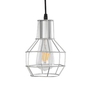 glo-00951-00951_4 GLOBOSTAR® CAGE 00951 VINTAGE ΚΡΕΜΑΣΤΟ ΦΩΤΙΣΤΙΚΟ ΟΡΟΦΗΣ ΜΕ ΝΤΟΥΙ 1 X E27 AC 220-240V IP20 - ΑΣΗΜΙ - Μ15 X Π15 X Y22CM