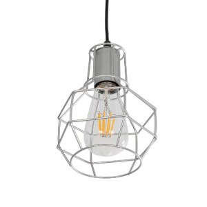 glo-00951-00951_5 GLOBOSTAR® CAGE 00951 VINTAGE ΚΡΕΜΑΣΤΟ ΦΩΤΙΣΤΙΚΟ ΟΡΟΦΗΣ ΜΕ ΝΤΟΥΙ 1 X E27 AC 220-240V IP20 - ΑΣΗΜΙ - Μ15 X Π15 X Y22CM