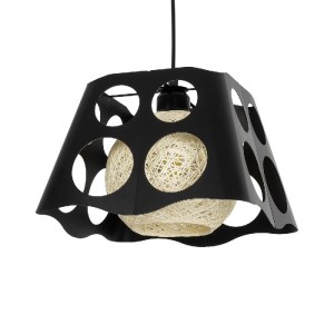 glo-00962-00962_1 GLOBOSTAR® CARTER 00962 ΜΟΝΤΕΡΝΟ ΚΡΕΜΑΣΤΟ ΦΩΤΙΣΤΙΚΟ ΟΡΟΦΗΣ ΜΕ ΝΤΟΥΙ 1 X E27 AC 220-240V IP20 - ΜΑΥΡΟ & ΜΠΕΖ - Μ28 X Π28 X Υ22CM