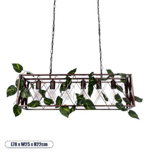 glo-00963-00963_0 GLOBOSTAR® CLARITY 00963 VINTAGE ΚΡΕΜΑΣΤΟ ΦΩΤΙΣΤΙΚΟ ΠΛΕΓΜΑ ΠΟΛΥΦΩΤΟ 6 X E27 IP20 ΧΑΛΚΙΝΟ Μ