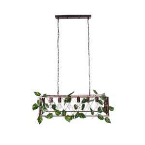 glo-00963-00963_4 GLOBOSTAR® CLARITY 00963 VINTAGE ΚΡΕΜΑΣΤΟ ΦΩΤΙΣΤΙΚΟ ΠΛΕΓΜΑ ΠΟΛΥΦΩΤΟ 6 X E27 IP20 ΧΑΛΚΙΝΟ Μ