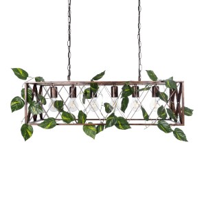 glo-00963-00963_5 GLOBOSTAR® CLARITY 00963 VINTAGE ΚΡΕΜΑΣΤΟ ΦΩΤΙΣΤΙΚΟ ΠΛΕΓΜΑ ΠΟΛΥΦΩΤΟ 6 X E27 IP20 ΧΑΛΚΙΝΟ Μ