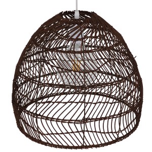 glo-00970-00970_5 GLOBOSTAR® MALIBU 00970 BOHO ΚΡΕΜΑΣΤΟ ΦΩΤΙΣΤΙΚΟ ΠΛΕΓΜΑ ΜΟΝΟΦΩΤΟ 1 X E27 IP20 ΚΑΦΕ ΞΥΛΟ - Μ