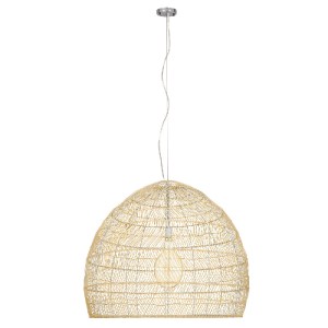 glo-00974-00974_3 GLOBOSTAR® MALIBU 00974 BOHO ΚΡΕΜΑΣΤΟ ΦΩΤΙΣΤΙΚΟ ΠΛΕΓΜΑ ΜΟΝΟΦΩΤΟ 1 X E27 IP20 ΜΠΕΖ ΞΥΛΟ - Μ