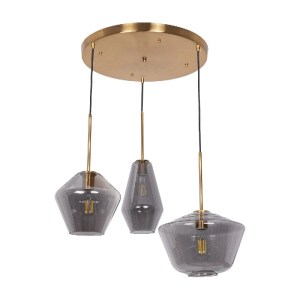glo-00976-00976_01 GLOBOSTAR® AMARIS 00976 ΜΟΝΤΕΡΝΟ ΚΡΕΜΑΣΤΟ ΦΩΤΙΣΤΙΚΟ ΟΡΟΦΗΣ ΜΕ ΝΤΟΥΙ 3 X E27 AC 220-240V IP20 - ΧΡΥΣΟ & ΑΣΗΜΙ - Μ70 X Π60 X Y50CM