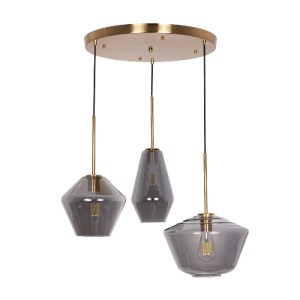 glo-00976-00976_03 GLOBOSTAR® AMARIS 00976 ΜΟΝΤΕΡΝΟ ΚΡΕΜΑΣΤΟ ΦΩΤΙΣΤΙΚΟ ΟΡΟΦΗΣ ΜΕ ΝΤΟΥΙ 3 X E27 AC 220-240V IP20 - ΧΡΥΣΟ & ΑΣΗΜΙ - Μ70 X Π60 X Y50CM