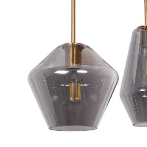 glo-00976-00976_07 GLOBOSTAR® AMARIS 00976 ΜΟΝΤΕΡΝΟ ΚΡΕΜΑΣΤΟ ΦΩΤΙΣΤΙΚΟ ΟΡΟΦΗΣ ΜΕ ΝΤΟΥΙ 3 X E27 AC 220-240V IP20 - ΧΡΥΣΟ & ΑΣΗΜΙ - Μ70 X Π60 X Y50CM