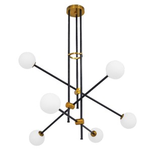 glo-00994-3879e6_00994_00 GLOBOSTAR® VELVET 00994 ΜΟΝΤΕΡΝΟ ΦΩΤΙΣΤΙΚΟ ΟΡΟΦΗΣ ΠΛΕΓΜΑ ΠΟΛΥΦΩΤΟ 6 X G9 IP20 ΜΑΥΡΟ & ΧΡΥΣ