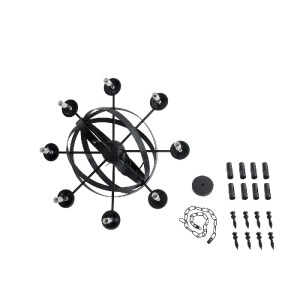 glo-01003-01003_13 GLOBOSTAR® ESTELLE 01003 VINTAGE ΚΡΕΜΑΣΤΟ ΦΩΤΙΣΤΙΚΟ ΠΛΕΓΜΑ ΠΟΛΥΦΩΤΟ 8 X E14 IP20 ΜΑΥΡΟ ΜΕΤ