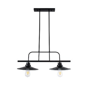 glo-01007-01007_2_ GLOBOSTAR® REGAL 01007 VINTAGE ΦΩΤΙΣΤΙΚΟ ΟΡΟΦΗΣ ΡΑΓΑ ΔΙΦΩΤΟ 2 X E27 IP20 ΜΑΥΡΟ ΜΕΤΑΛΛΟ - Μ