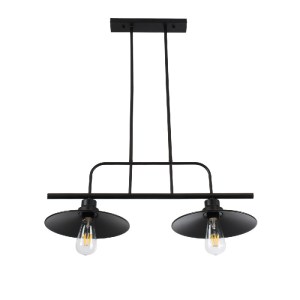 glo-01007-01007_6_ GLOBOSTAR® REGAL 01007 VINTAGE ΦΩΤΙΣΤΙΚΟ ΟΡΟΦΗΣ ΡΑΓΑ ΔΙΦΩΤΟ 2 X E27 IP20 ΜΑΥΡΟ ΜΕΤΑΛΛΟ - Μ