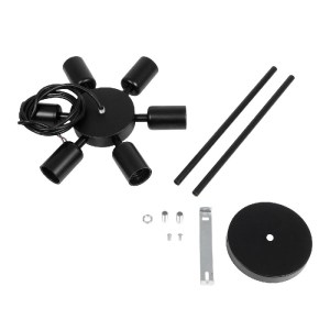 glo-01036-01036_11 GLOBOSTAR® CONFOR 01036 ΜΟΝΤΕΡΝΟ ΦΩΤΙΣΤΙΚΟ ΟΡΟΦΗΣ ΜΕ ΝΤΟΥΙ 6 X E27 AC 220-240V IP20 - ΜΑΥΡΟ - Μ26 X Π26 X Υ4CM