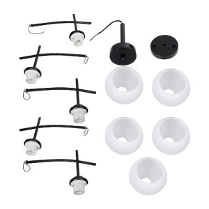 glo-01088-01088_9 GLOBOSTAR® LUNA 01088 ΜΟΝΤΕΡΝΟ ΦΩΤΙΣΤΙΚΟ ΟΡΟΦΗΣ ΚΑΜΠΑΝΑ ΠΟΛΥΦΩΤΟ 5 X E27 IP20 ΜΑΥΡΟ ΜΕΤΑΛΛ