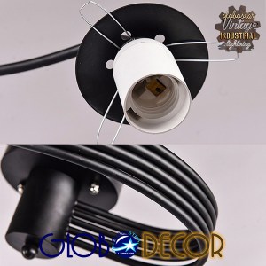 glo-01090-01089_01090 GLOBOSTAR® SELINA 01090 ΜΟΝΤΕΡΝΟ ΦΩΤΙΣΤΙΚΟ ΟΡΟΦΗΣ ΜΠΑΛΑ ΠΟΛΥΦΩΤΟ 5 X E27 IP20 ΜΑΥΡΟ ΜΕΤΑΛΛ