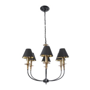 glo-01092-01092_4 GLOBOSTAR® LIMI 01092 VINTAGE ΚΡΕΜΑΣΤΟ ΦΩΤΙΣΤΙΚΟ ΚΑΠΕΛΟ ΠΟΛΥΦΩΤΟ 6 X E14 IP20 ΜΑΥΡΟ & ΧΡΥΣ