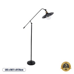 glo-01101-01101_0_ GLOBOSTAR® WYNGE 01101 VINTAGE ΕΠΙΔΑΠΕΔΙΟ ΦΩΤΙΣΤΙΚΟ ΜΟΝΟΦΩΤΟ 1 X E27 IP20 ΜΑΥΡΟ & ΧΡΥΣΟ ΜΕ