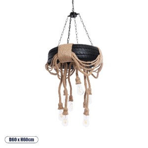 glo-01116-01116_0 GLOBOSTAR® MARBELLA 01116 VINTAGE ΚΡΕΜΑΣΤΟ ΦΩΤΙΣΤΙΚΟ ΑΝΑΡΤΗΣΗ ΠΟΛΥΦΩΤΟ 8 X E27 IP20 ΜΑΥΡΟ 