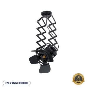 glo-01140-01140_0_ GLOBOSTAR® BROADWAY 01140 VINTAGE ΦΩΤΙΣΤΙΚΟ ΟΡΟΦΗΣ ΠΛΕΓΜΑ ΜΟΝΟΦΩΤΟ 1 X E27 IP20 ΜΑΥΡΟ ΜΕΤΑ