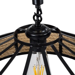 glo-01146-01146_9 GLOBOSTAR® SAHARA 01146 VINTAGE ΚΡΕΜΑΣΤΟ ΦΩΤΙΣΤΙΚΟ ΚΑΜΠΑΝΑ ΜΟΝΟΦΩΤΟ 1 X E27 IP20 ΜΑΥΡΟ ΜΕΤ