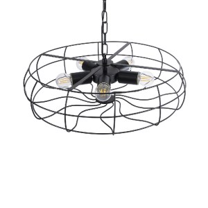 glo-01164-01164_7 GLOBOSTAR® HELIX 01164 VINTAGE ΚΡΕΜΑΣΤΟ ΦΩΤΙΣΤΙΚΟ ΠΛΕΓΜΑ ΠΟΛΥΦΩΤΟ 5 X E27 IP20 ΜΑΥΡΟ ΜΕΤΑΛ