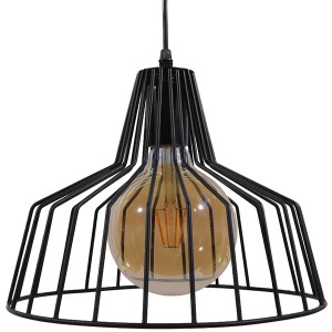 glo-01165-01165_008 GLOBOSTAR® TERE 01165 VINTAGE ΚΡΕΜΑΣΤΟ ΦΩΤΙΣΤΙΚΟ ΚΑΜΠΑΝΑ ΜΟΝΟΦΩΤΟ 1 X E27 IP20 ΜΑΥΡΟ ΜΕΤΑΛ